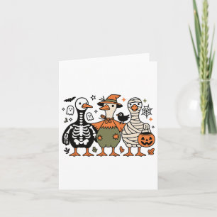 Funny Spooky Halloween Silly-goose Ghost Treat Or  Card