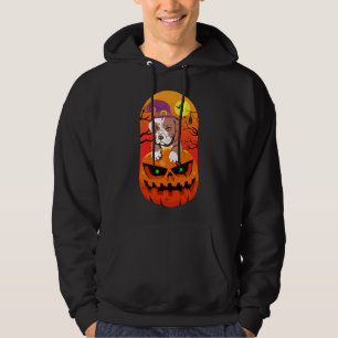 Funny Spooky Pitbull Witch Pumpkin Halloween For D Hoodie