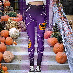 Funny Spooky Pumpkin iconic winkS Leggings