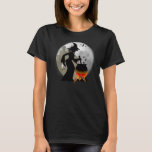 Funny Spooky Scary Witch Halloween Party T-shirt<br><div class="desc">Trick or Treat in comfort and style with this trending Halloween fashion tee shirt. With black and orange scary witch cooking a nasty brew with a spooky gargoyle and bats flying. Celebrate this fall festival in style/ Makes a good alternative to full bulky adult costumes, is great for a Halloween...</div>