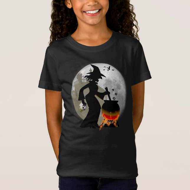 Funny Spooky Scary Witch Halloween Party T-shirt (Front)