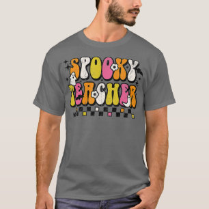Funny Spooky Season Retro Spooky Teacher Halloween T-Shirt