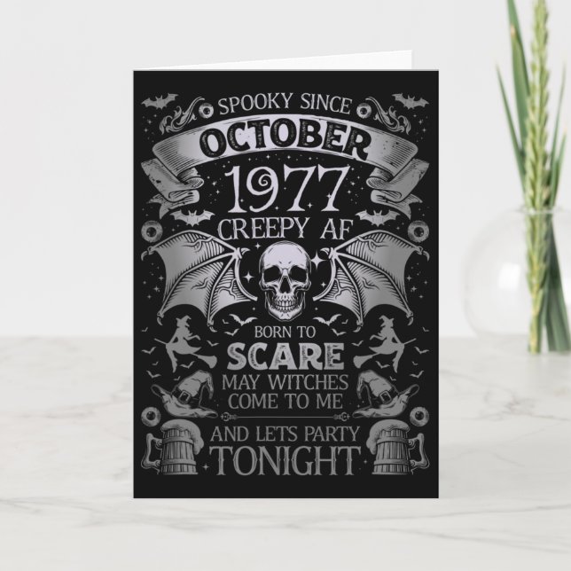 Funny Spooky Since October 1977 Halloween Birthday Card (Front)