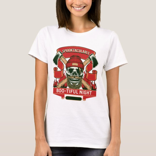 Funny spooky skull halloween T-Shirt (Front)