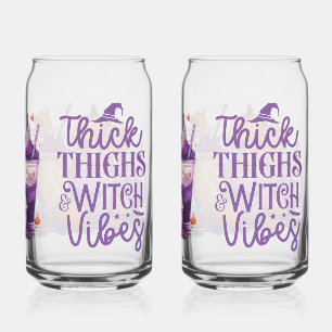 Funny Spooky Witchy Aesthetic Glassware Can Glass