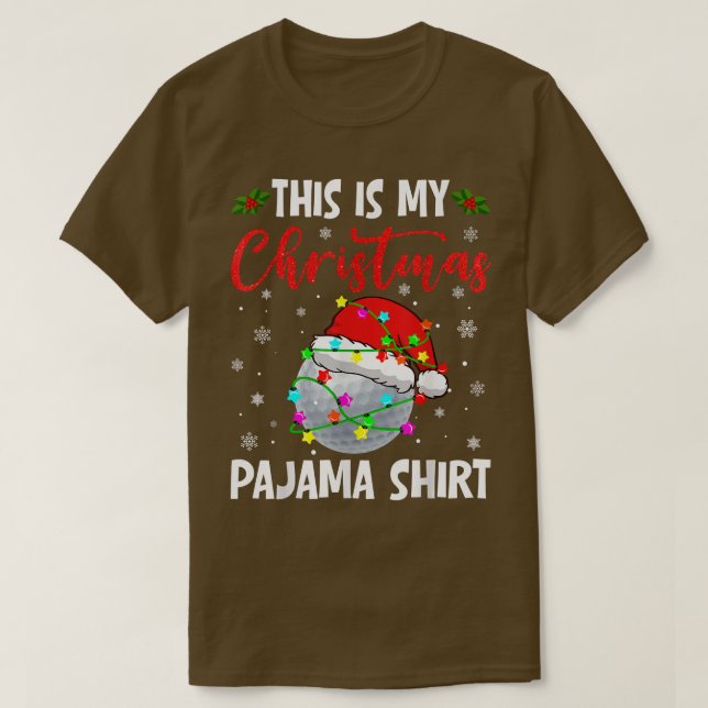 Funny Sport This Is My Christmas Pajama  Golf Love T-Shirt (Design Front)