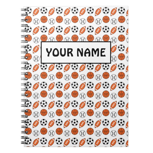 Funny Sports Balls Notebook (Front)