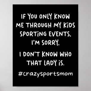 Funny Sports Mom, Footbyll Bysketbyll Hockey Byseb Poster