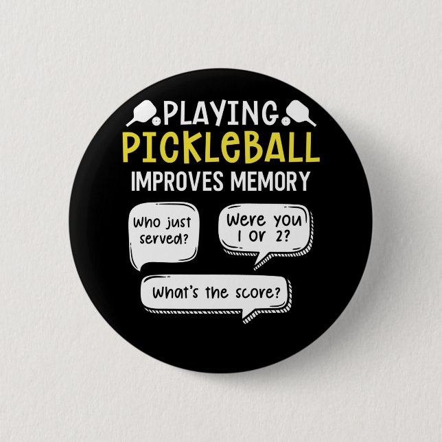 Funny Sports Pickleball Player 6 Cm Round Badge (Front)
