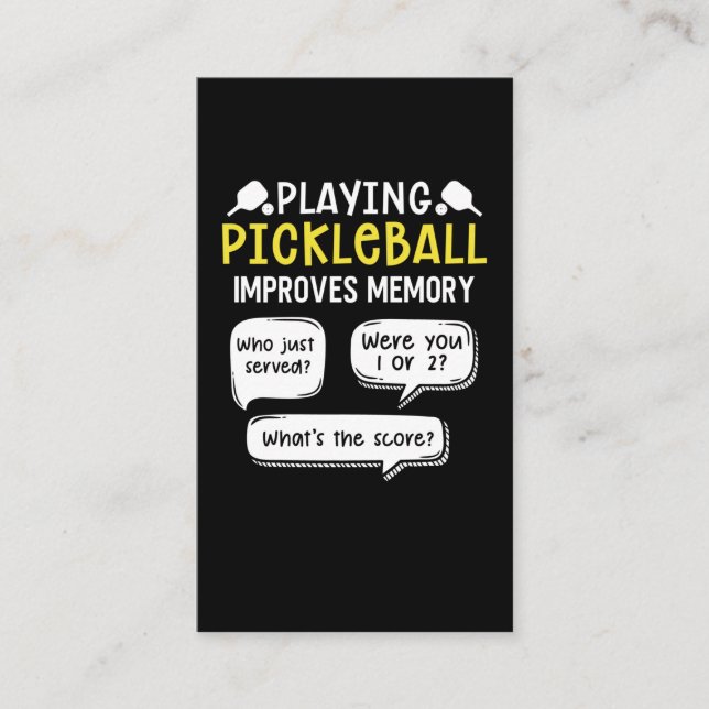 Funny Sports Pickleball Player Business Card (Front)