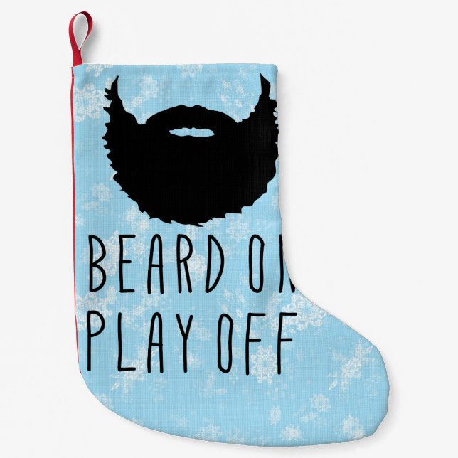 Funny Sports Playoff Beard Christmas Stocking (Front)