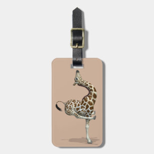 Funny Sporty Giraffe Luggage Tag