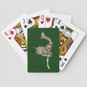 Funny Sporty Giraffe Playing Cards