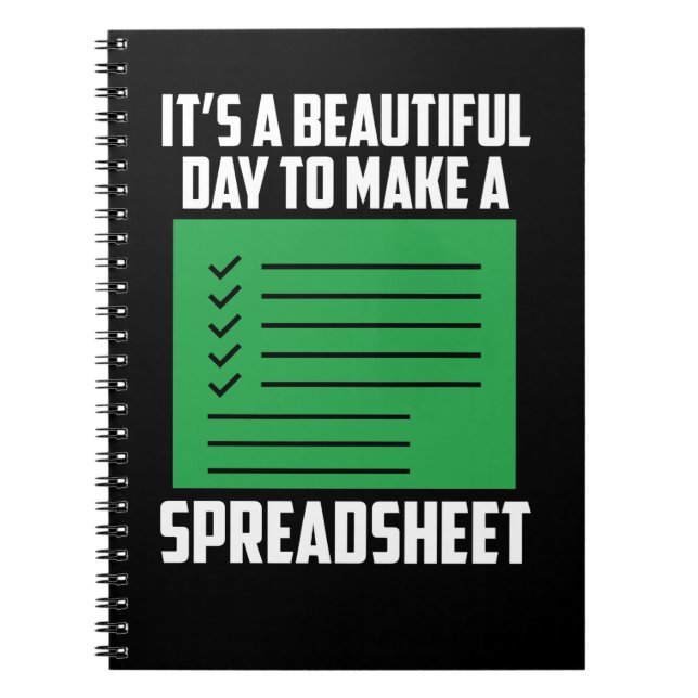 Funny Spreadsheet Accounting CPA Bookkeeping Humou Notebook (Front)