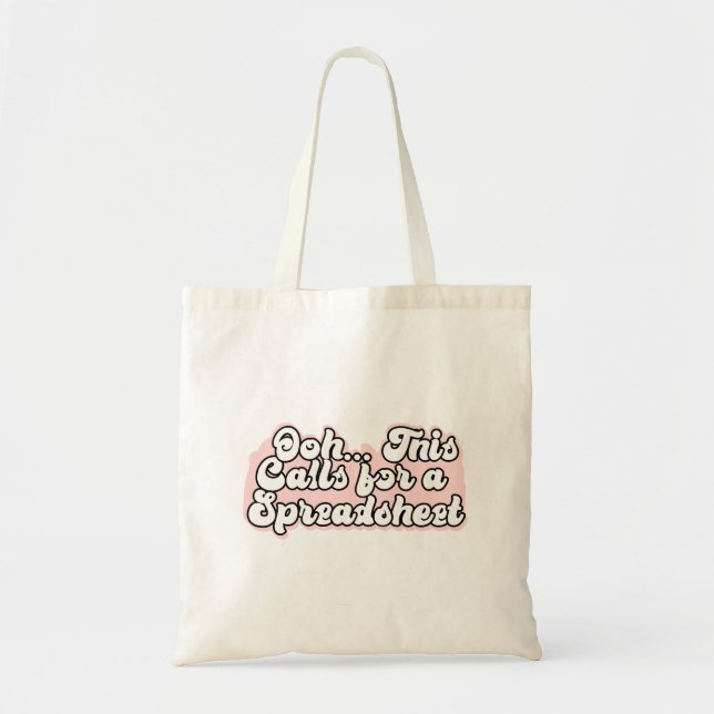 Funny Spreadsheet Tote Bag (Front)