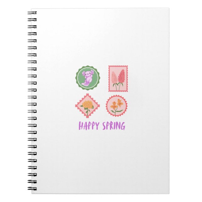 Funny Spring Stamp Axolotl Notebook (Front)