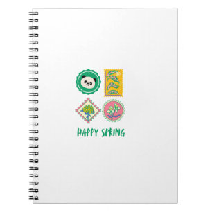 Funny Spring Stamp Panda Notebook
