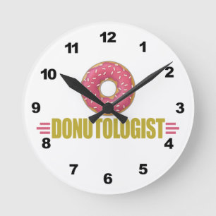 Funny Sprinkle Doughnut Lover Round Clock