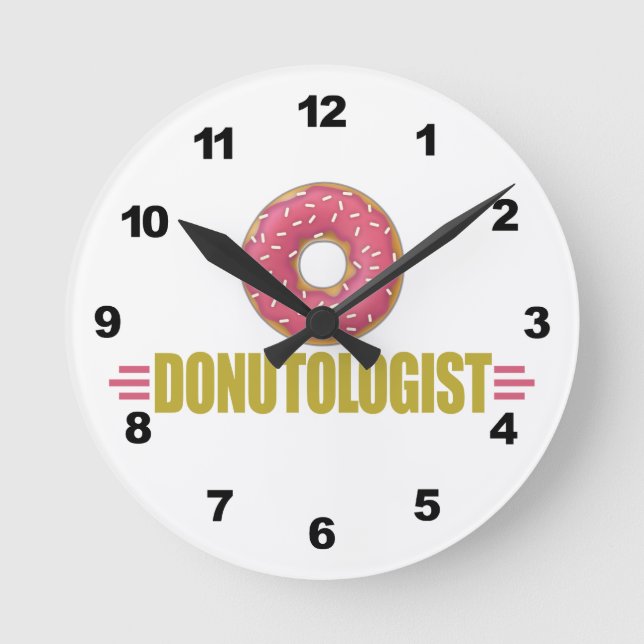 Funny Sprinkle Doughnut Lover Round Clock (Front)