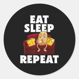 Funny Spud Life Potato Lover Vegetarian Cool World Classic Round Sticker
