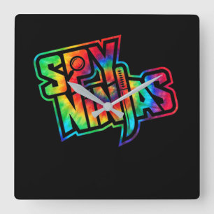 Funny Spy Gaming Ninjas Game Wild With Clay Style Square Wall Clock
