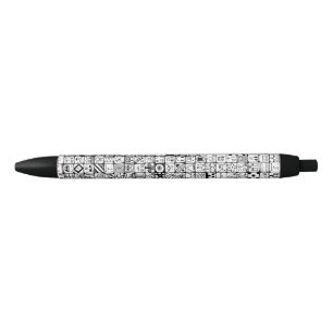 Funny Square Cartoon Faces Drawing Illustration Black Ink Pen