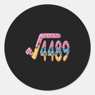 Funny Square Root 4489 Funny 67 Math Ice Cream Mem Classic Round Sticker