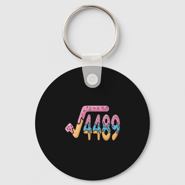Funny Square Root 4489 Funny 67 Math Ice Cream Mem Key Ring (Front)