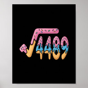 Funny Square Root 4489 Funny 67 Math Ice Cream Mem Poster