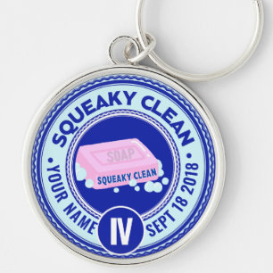 Funny Squeaky Clean NA Cleantime Medallion Key Ring