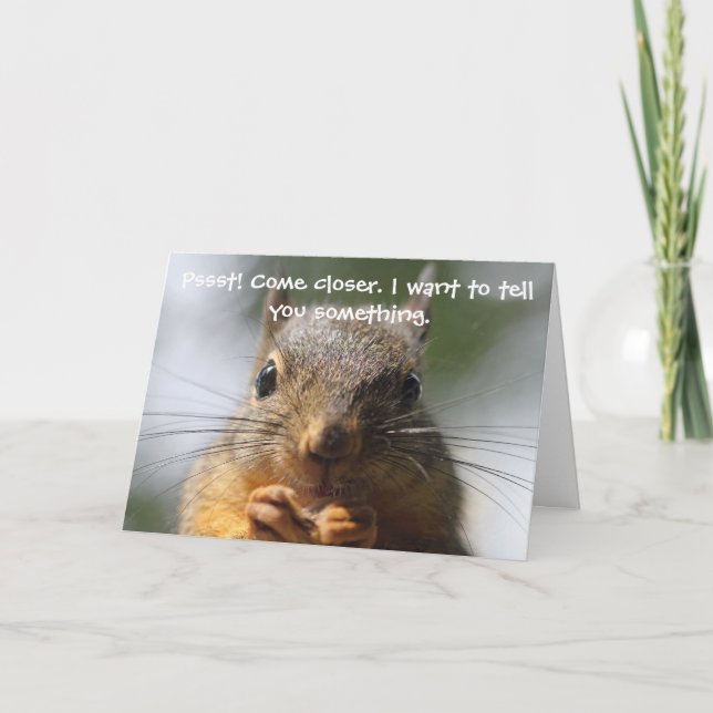 Funny Squirrel Birthday Card (Front)