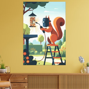 Funny squirrel canvas print