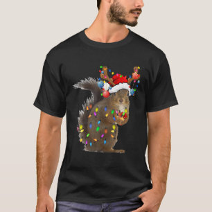 Funny Squirrel Christmas Reindeer Christmas Colorf T-Shirt