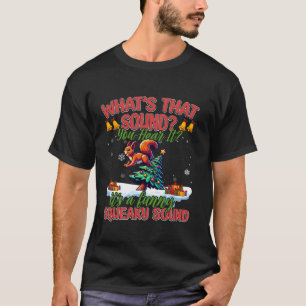 Funny Squirrel Christmas Tree Santa Hat Acorn Snow T-Shirt