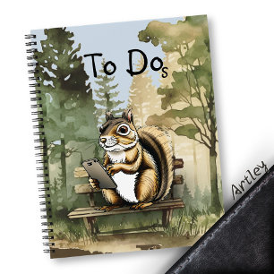 Funny Squirrel Forest Scene Cell Phone Notebook