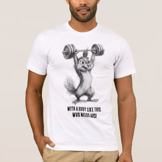 Funny Squirrel Gym TShirt – Weightlifting Chipmunk