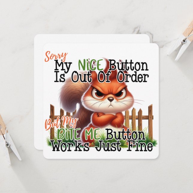 Funny Squirrel  Invitation (Front/Back In Situ)