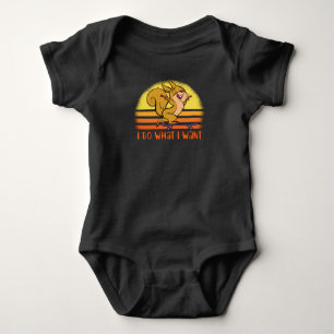 Funny Squirrel Is Driving Skateboard Gift Baby Bodysuit