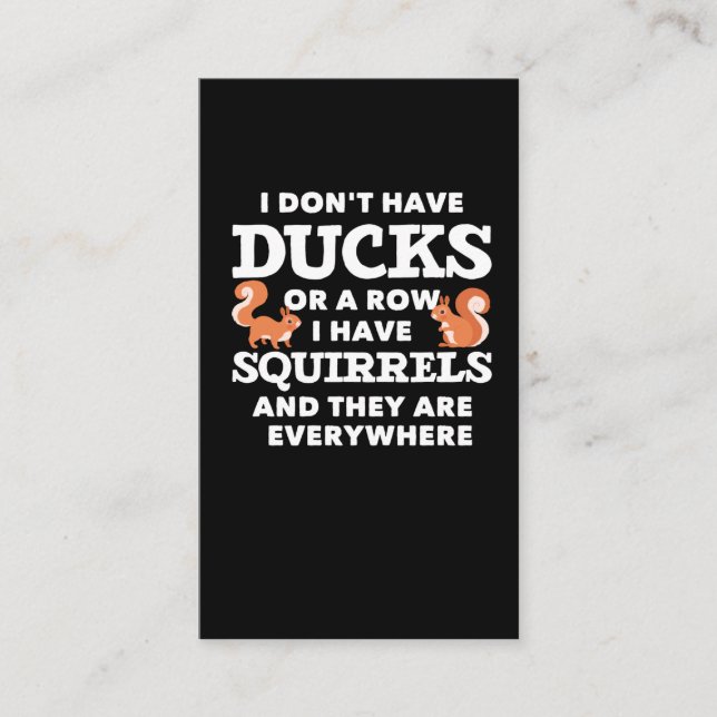 Funny Squirrel Joke Hilarious Rodent Humour Business Card (Front)