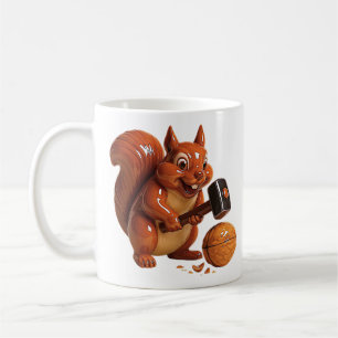 Funny Squirrel Mug with Hammer