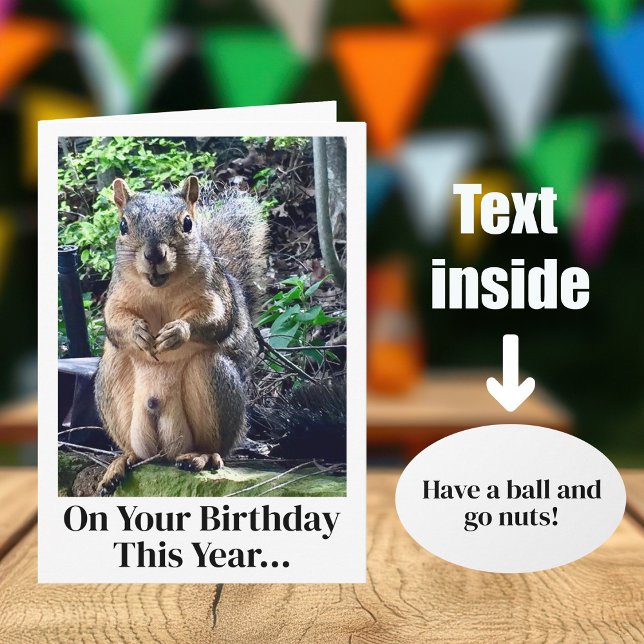 Funny Squirrel Nuts Joke Adult Humour Birthday Card (Creator Uploaded)