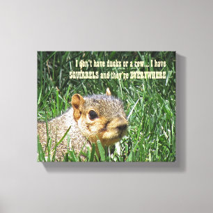 Funny Squirrel Photo Canvas Print
