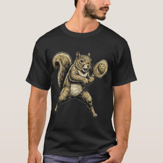 Funny Squirrel Playing Pickleball Vintage T-Shirt