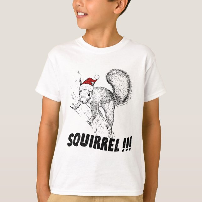 Funny Squirrel With Hat Christmas Vacation Old Fas T-Shirt (Front)