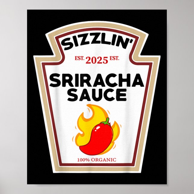 Funny Sriracha Sauce Diy Halloween Costume Group C Poster (Front)