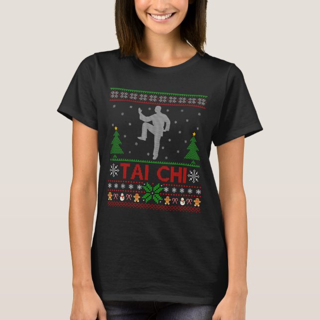 Funny Srts Lover Santa Ugly Tai Chi Christmas  T-Shirt (Front)