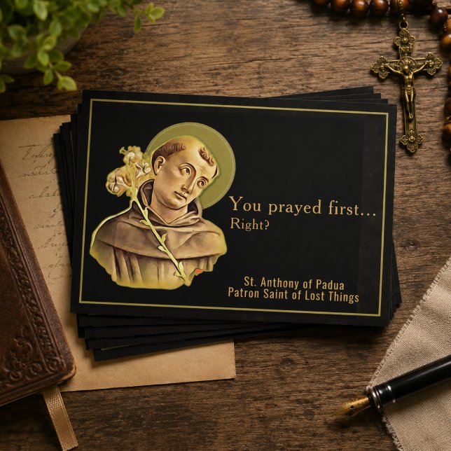 Funny St Anthony Lost Things Catholic Humour Postcard (Creator Uploaded)
