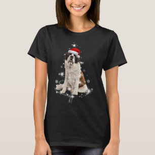 Funny St Bernard Santa Merry Christmas Tree Xmas C T-Shirt