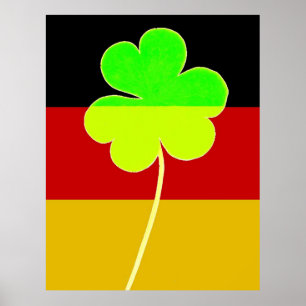 Funny St. Patrick Flag German Irish Shamrock Poster