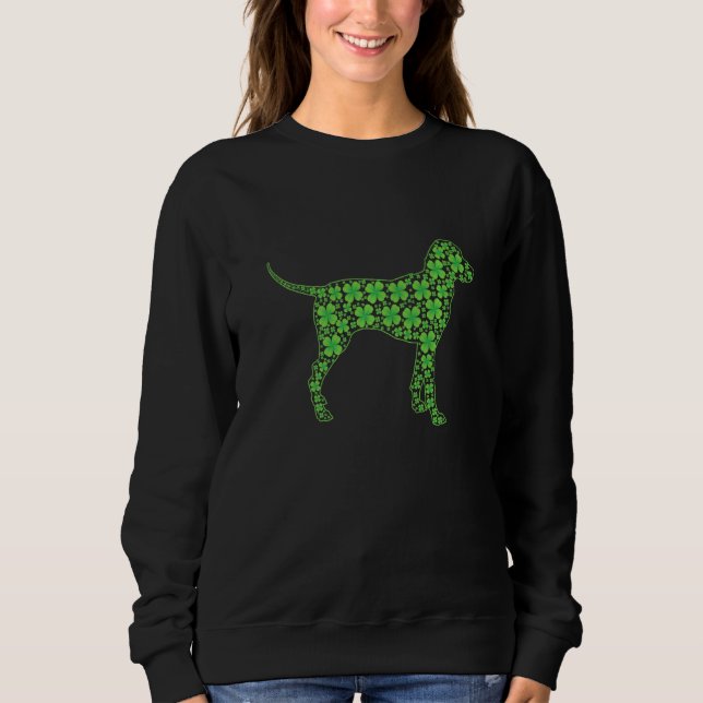Funny St Patrick S Day Dalmatian Dog Shamrock Iris Sweatshirt (Front)